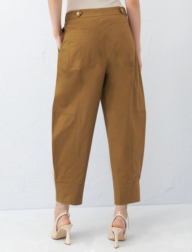 Spodnie Damskie Marella Carrot-Fit Oliwkowe | Polska 421968-MZO