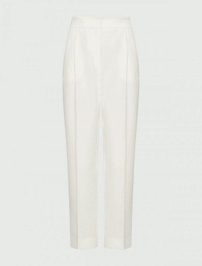 Spodnie Damskie Marella Crepe Białe | Polska 417893-VNA