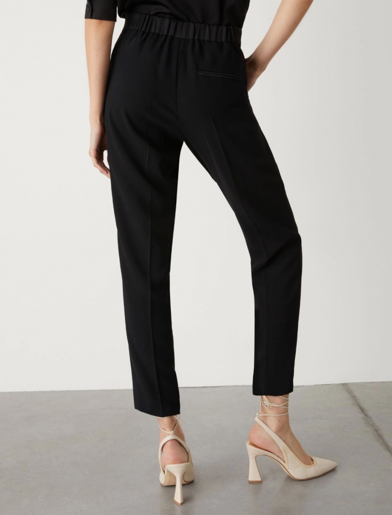 Spodnie Damskie Marella Crepe Czarne | Polska 258397-KXF