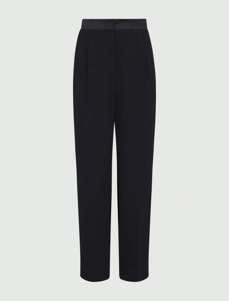 Spodnie Damskie Marella Crepe Czarne | Polska 534081-VWX