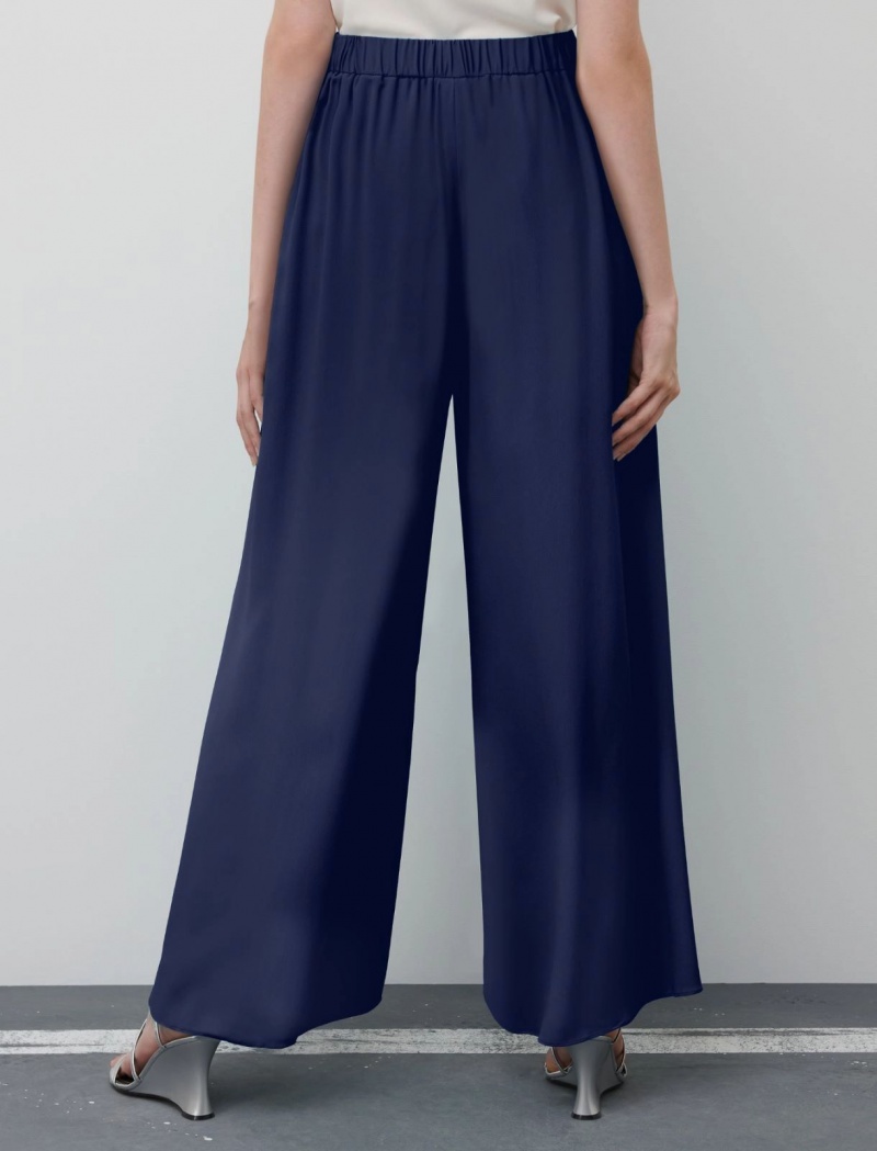 Spodnie Damskie Marella Crepe Granatowe | Polska 675983-EOI