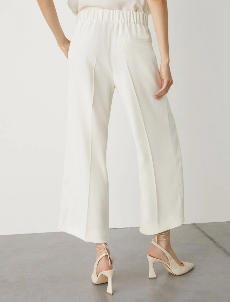 Spodnie Damskie Marella Cropped Białe | Polska 560278-UGF