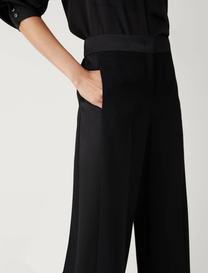 Spodnie Damskie Marella Cropped Czarne | Polska 389516-RTO