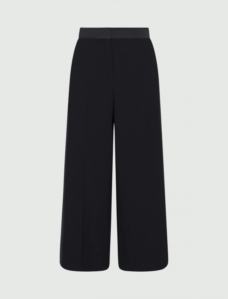 Spodnie Damskie Marella Cropped Czarne | Polska 719843-OZB