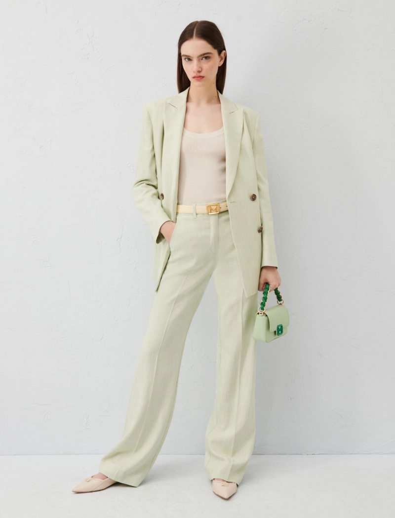 Spodnie Damskie Marella Flared Zielone | Polska 742908-HWS