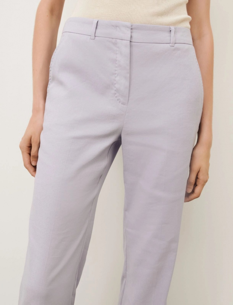 Spodnie Damskie Marella Linen-Blend Lawenda | Polska 324567-SOA
