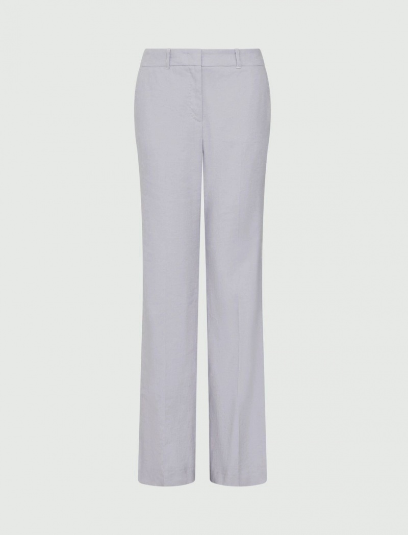 Spodnie Damskie Marella Linen-Blend Lawenda | Polska 324567-SOA