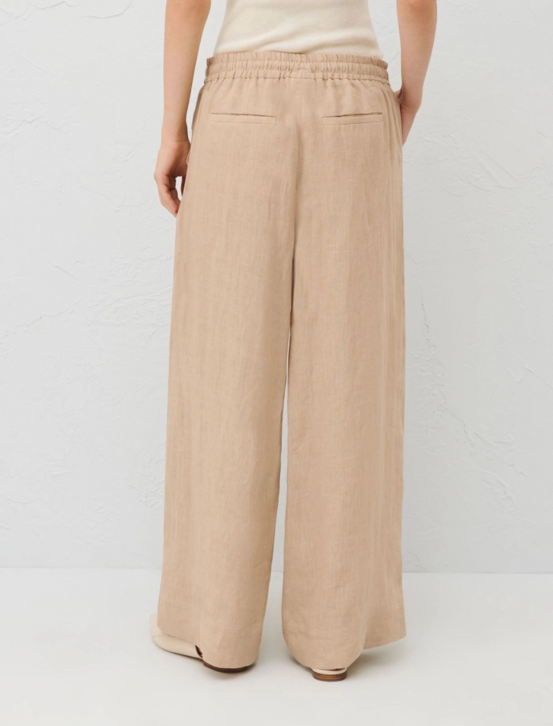 Spodnie Damskie Marella Linen Brązowe | Polska 264597-OAU
