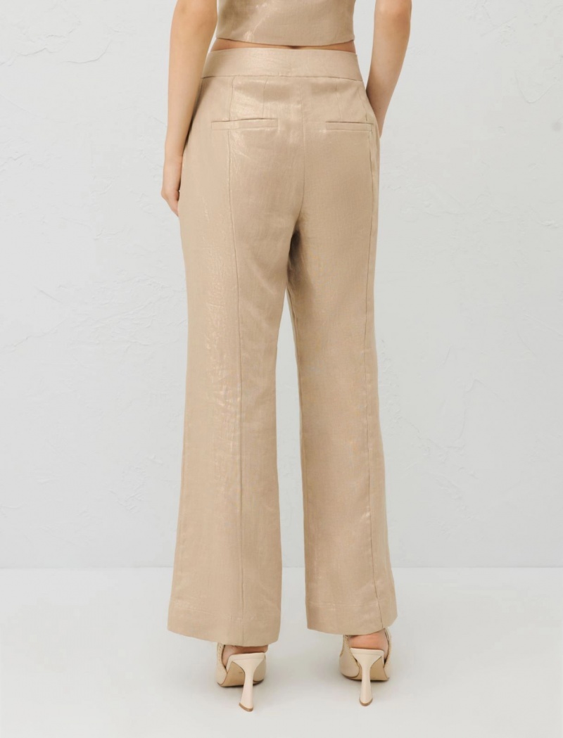 Spodnie Damskie Marella Linen Brązowe | Polska 509634-EBM