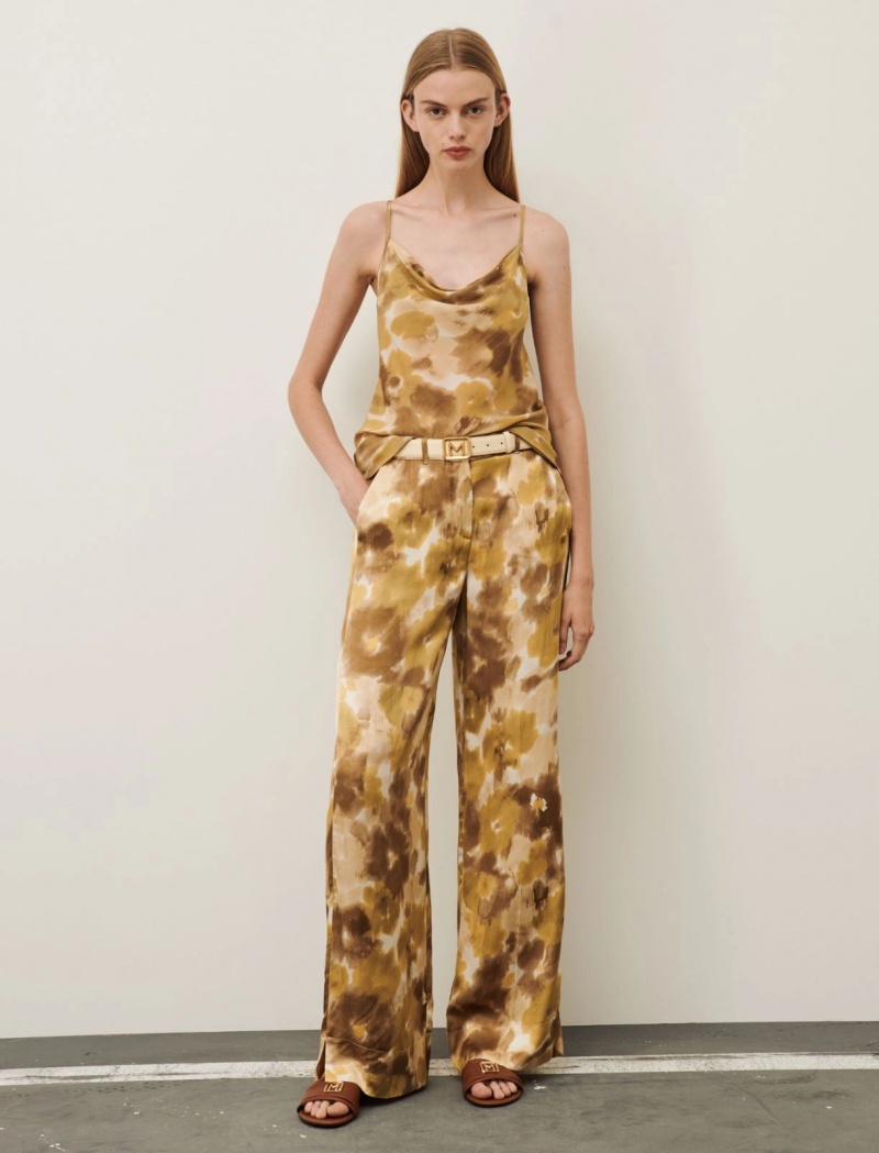 Spodnie Damskie Marella Patterned Beżowe | Polska 263789-AZM