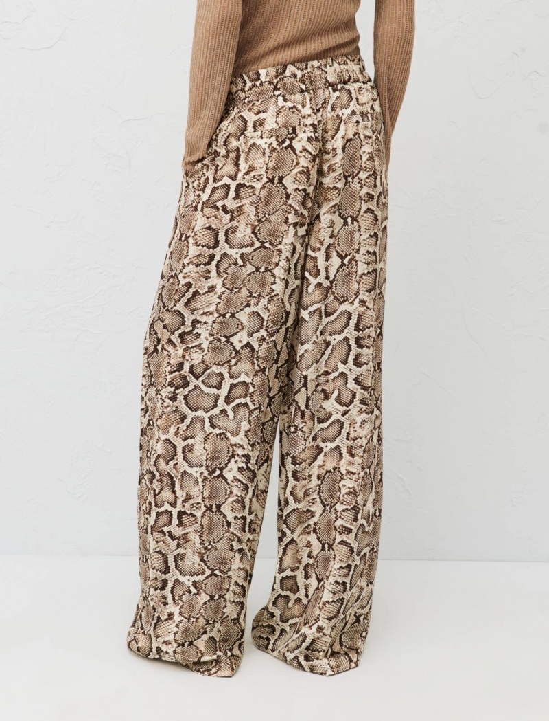 Spodnie Damskie Marella Patterned Beżowe | Polska 028461-LET