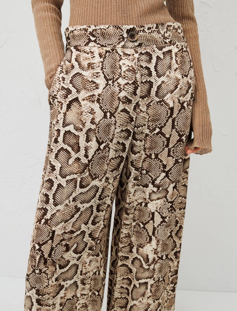 Spodnie Damskie Marella Patterned Beżowe | Polska 028461-LET