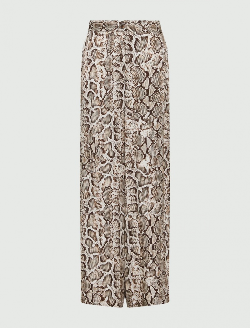Spodnie Damskie Marella Patterned Beżowe | Polska 028461-LET