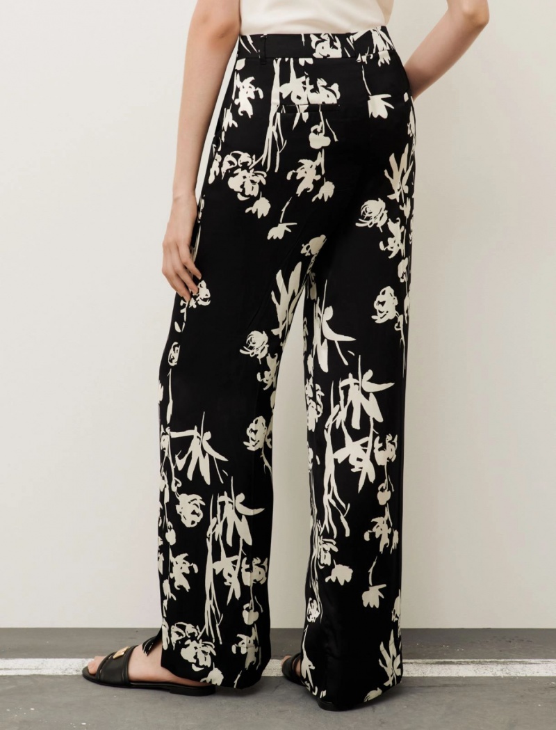 Spodnie Damskie Marella Patterned Czarne | Polska 613904-FVU