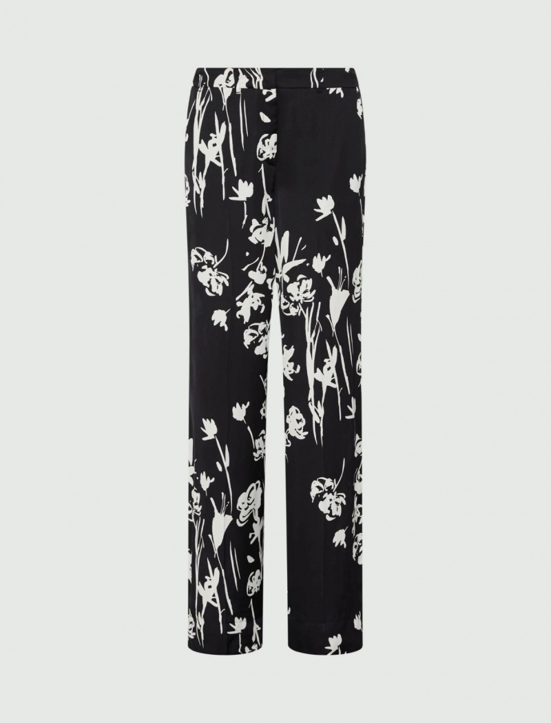 Spodnie Damskie Marella Patterned Czarne | Polska 613904-FVU