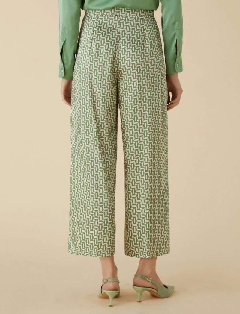 Spodnie Damskie Marella Patterned Twill Zielone | Polska 713246-IBJ