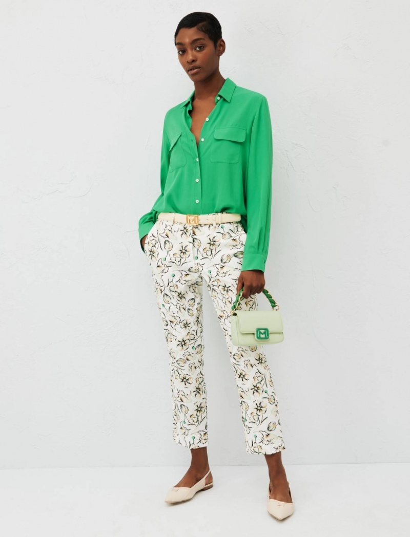 Spodnie Damskie Marella Patterned Zielone | Polska 015798-OIV