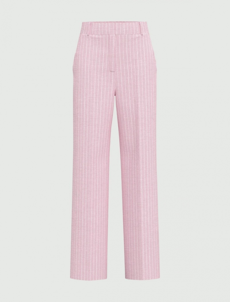 Spodnie Damskie Marella Pinstripe Różowe | Polska 390842-KNI