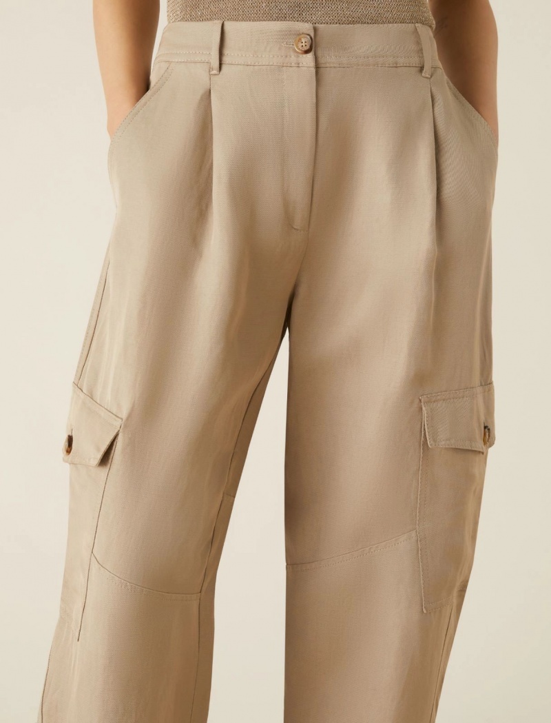 Spodnie Damskie Marella Pocket Beżowe | Polska 384902-FWE