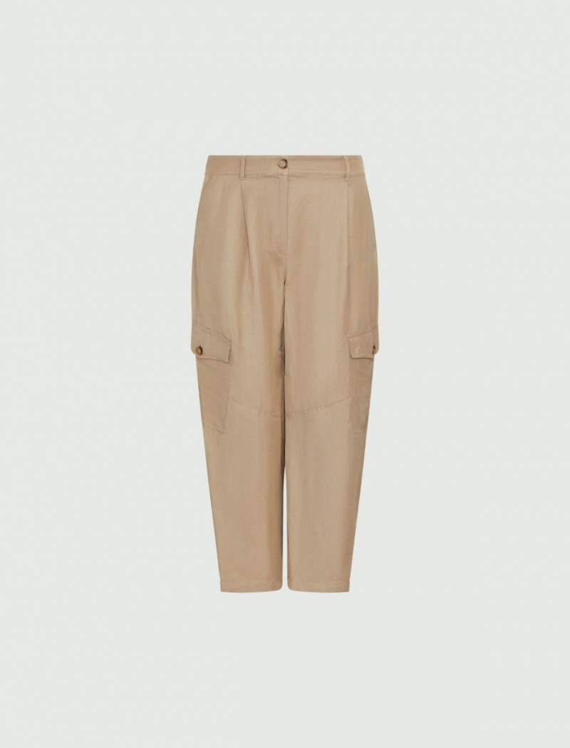 Spodnie Damskie Marella Pocket Beżowe | Polska 384902-FWE