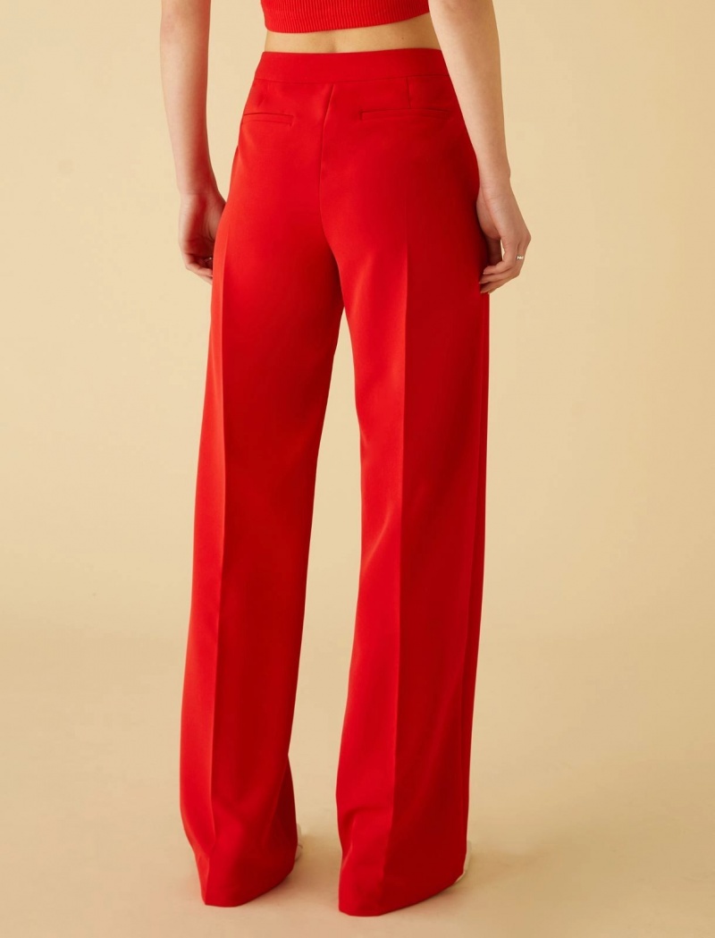 Spodnie Damskie Marella Prosty-Leg Czerwone | Polska 267804-UWT