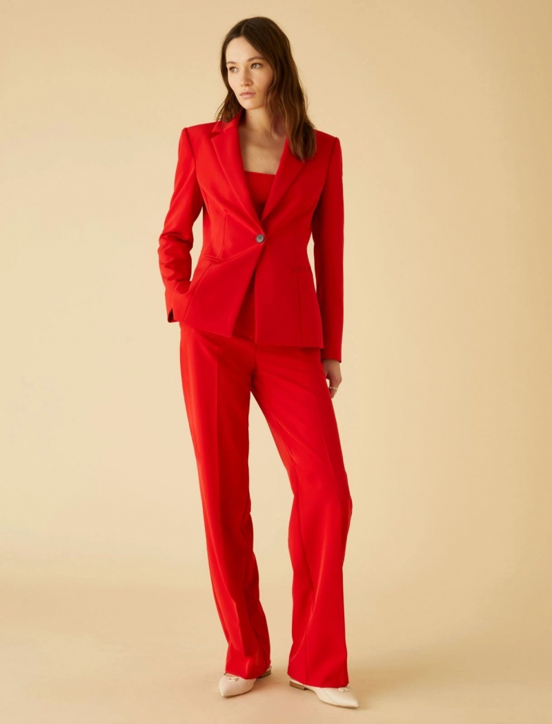 Spodnie Damskie Marella Prosty-Leg Czerwone | Polska 267804-UWT