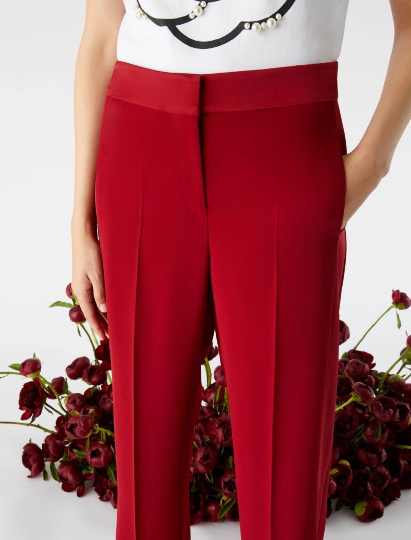 Spodnie Damskie Marella Prosty-Leg Czerwone | Polska 483172-XGZ