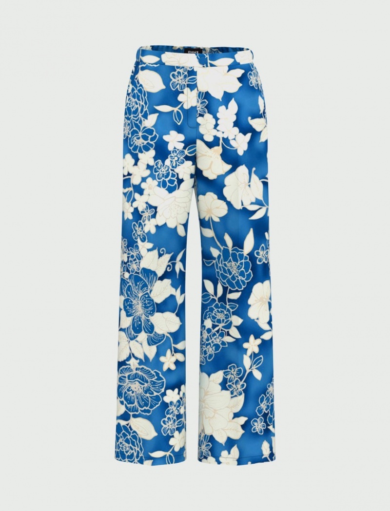 Spodnie Damskie Marella Prosty-Leg Niebieskie | Polska 894130-PQO