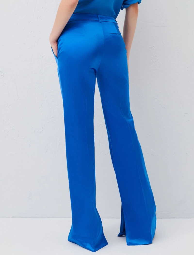 Spodnie Damskie Marella Satin Jasny Niebieskie | Polska 675932-MCX