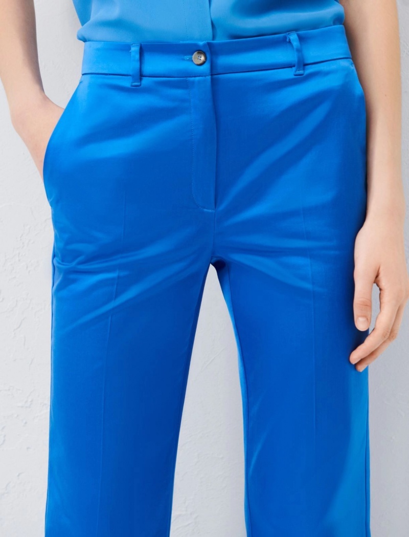 Spodnie Damskie Marella Satin Jasny Niebieskie | Polska 675932-MCX