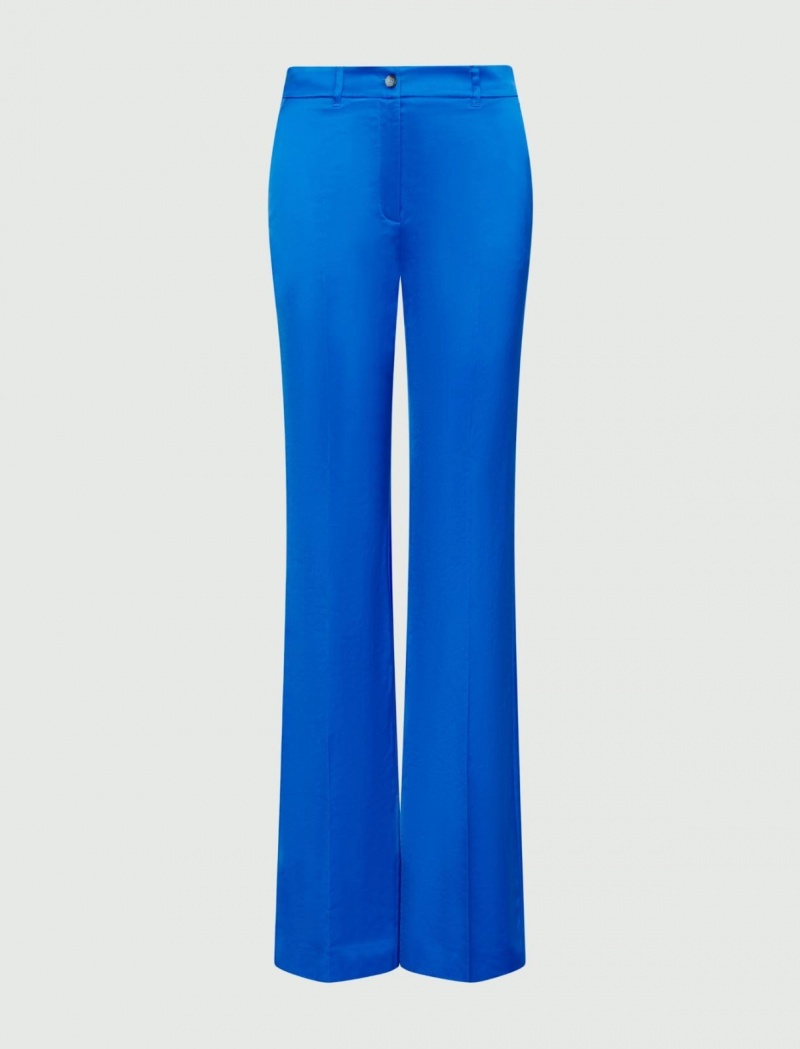 Spodnie Damskie Marella Satin Jasny Niebieskie | Polska 675932-MCX