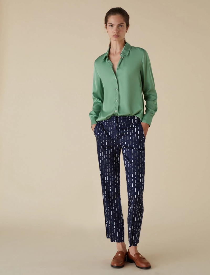 Spodnie Damskie Marella Satin Niebieskie | Polska 796018-CGK