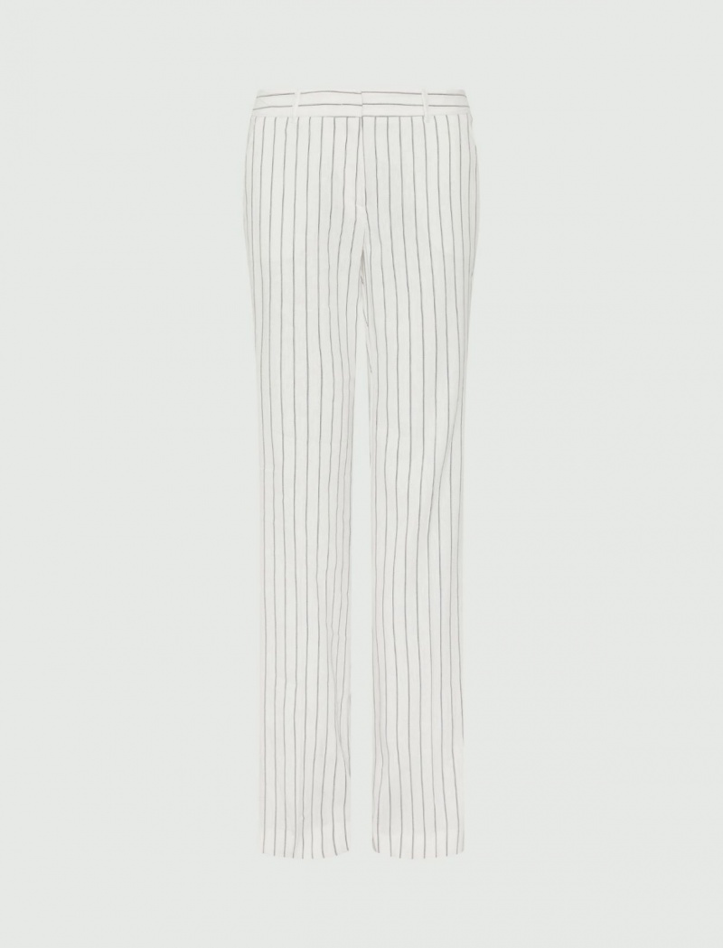 Spodnie Damskie Marella Slim Białe | Polska 478925-DQH