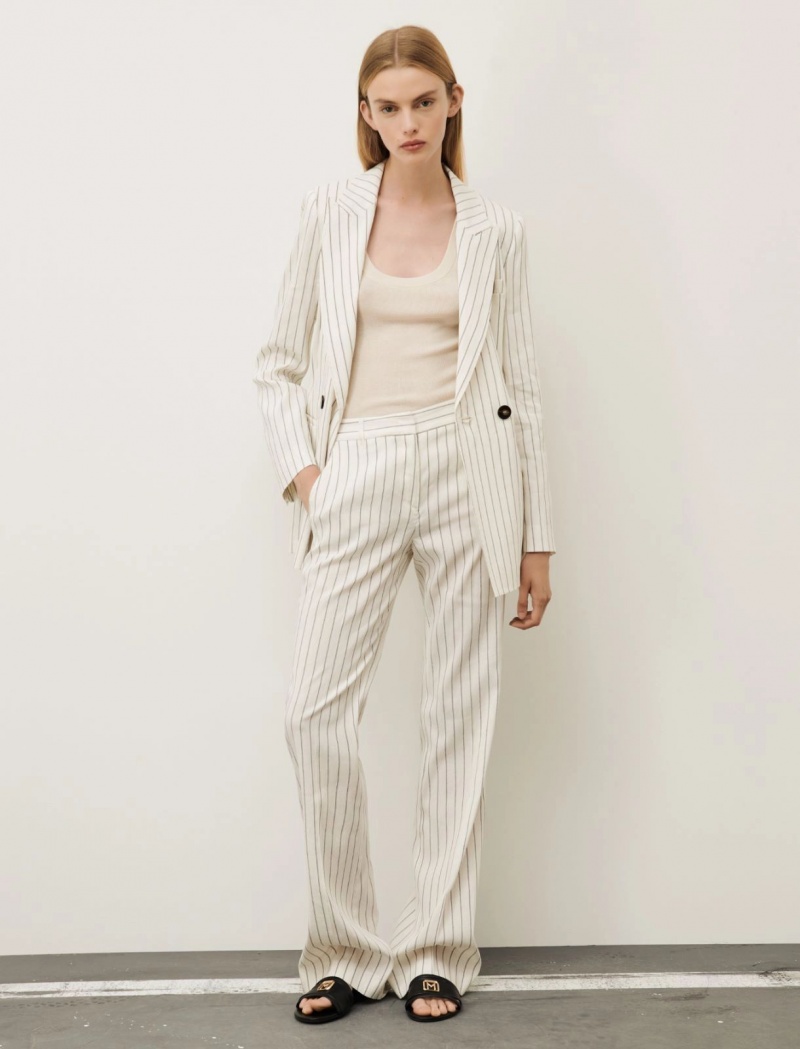 Spodnie Damskie Marella Slim Białe | Polska 478925-DQH