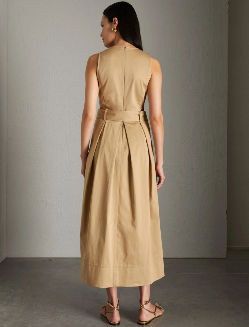 Sukienka Damskie Marella Belted Midi Brązowe | Polska 409576-BRE
