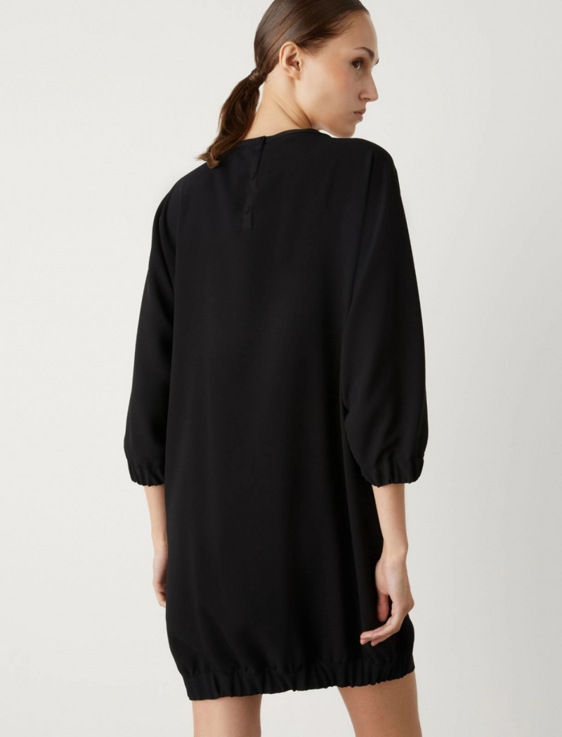 Sukienka Damskie Marella Crepe Czarne | Polska 523478-UOS