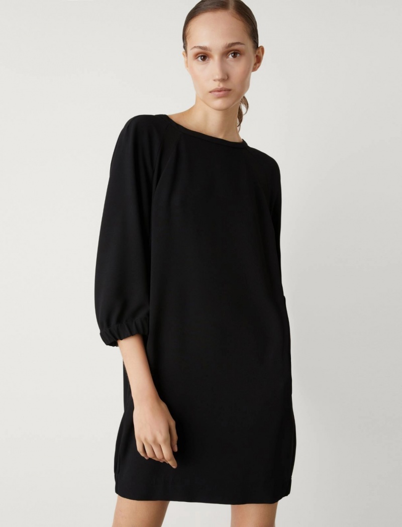 Sukienka Damskie Marella Crepe Czarne | Polska 523478-UOS