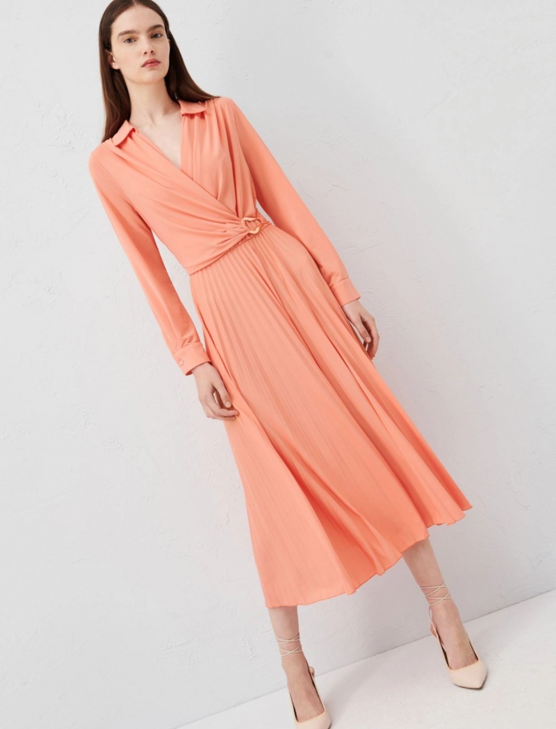 Sukienka Damskie Marella Crepe Koralowe | Polska 723561-EQF