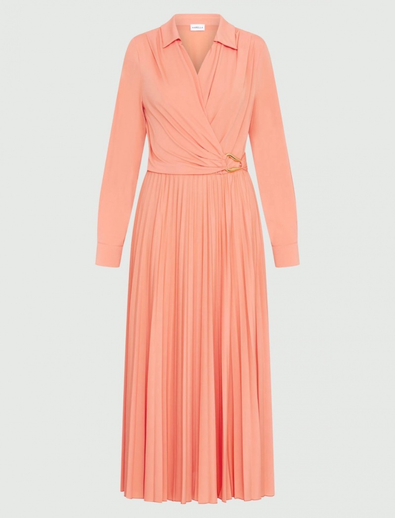 Sukienka Damskie Marella Crepe Koralowe | Polska 723561-EQF