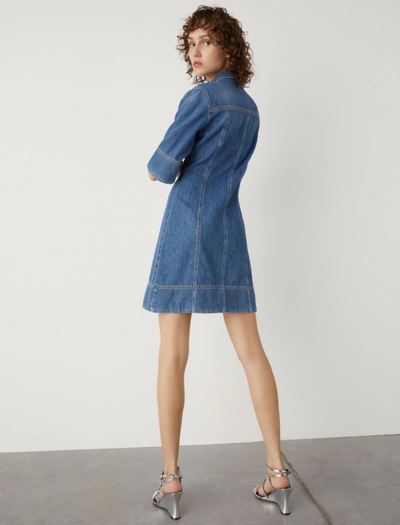 Sukienka Damskie Marella Denim Niebieskie | Polska 814375-WBK