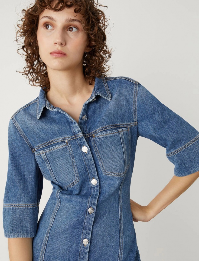 Sukienka Damskie Marella Denim Niebieskie | Polska 814375-WBK