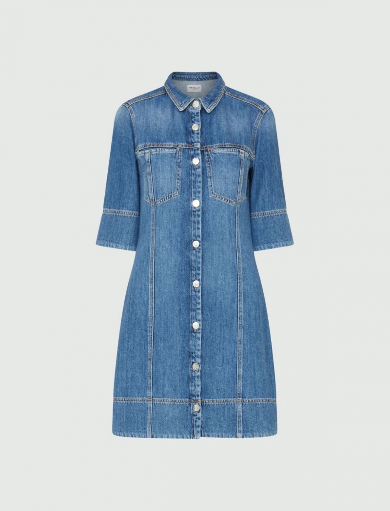 Sukienka Damskie Marella Denim Niebieskie | Polska 814375-WBK