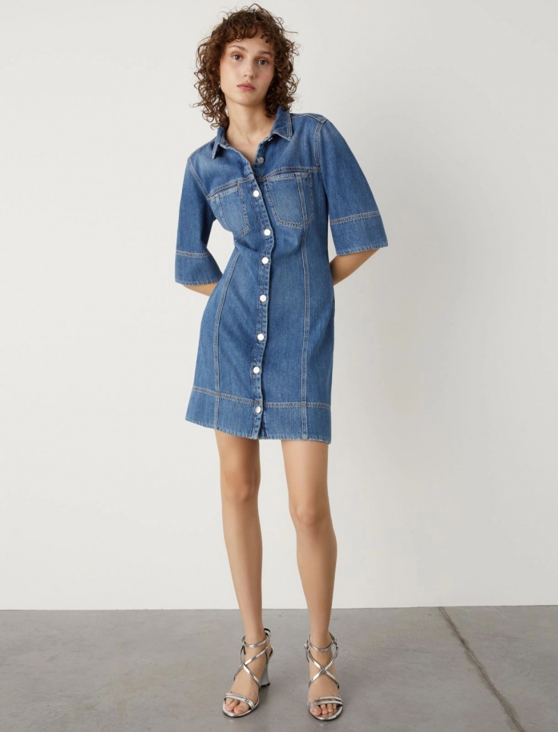 Sukienka Damskie Marella Denim Niebieskie | Polska 814375-WBK