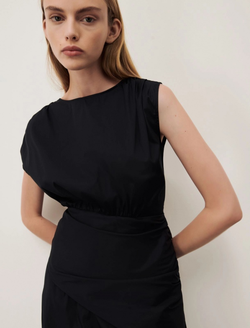 Sukienka Damskie Marella Draped Czarne | Polska 491582-GZB