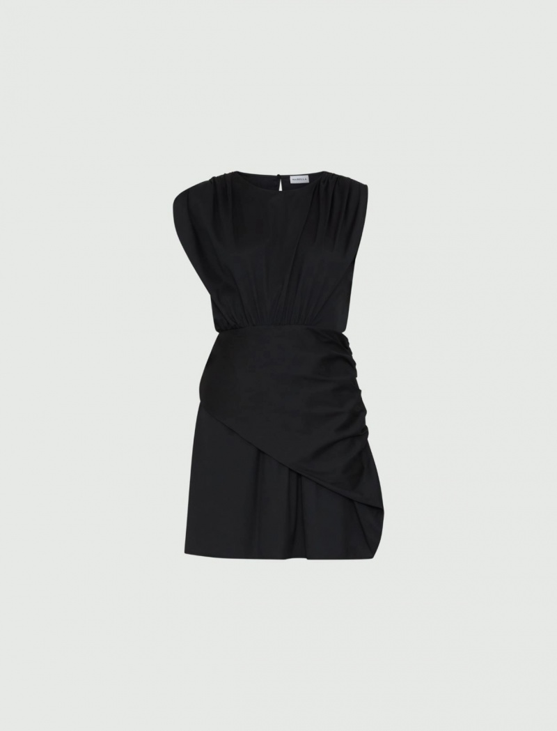 Sukienka Damskie Marella Draped Czarne | Polska 491582-GZB