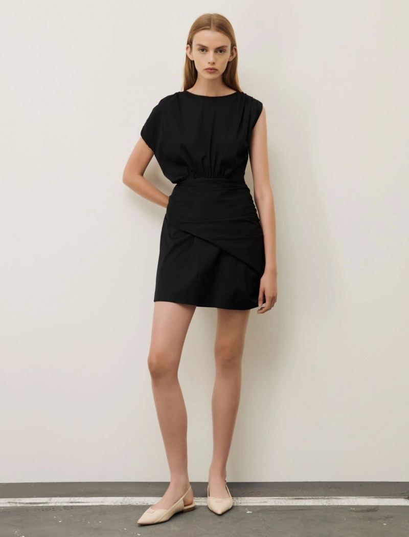 Sukienka Damskie Marella Draped Czarne | Polska 491582-GZB