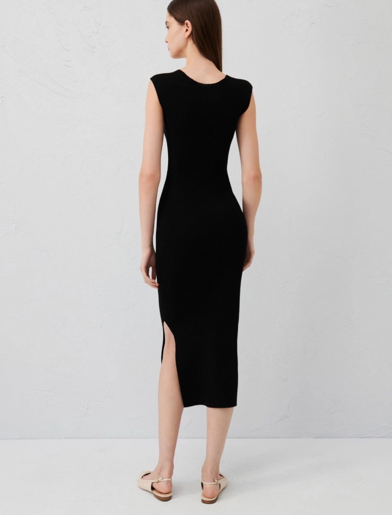 Sukienka Damskie Marella Knit Czarne | Polska 659408-JTP