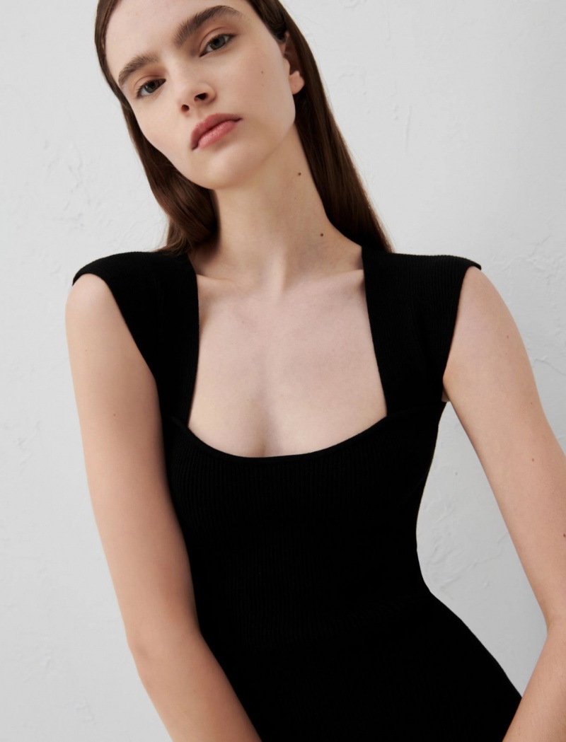 Sukienka Damskie Marella Knit Czarne | Polska 659408-JTP