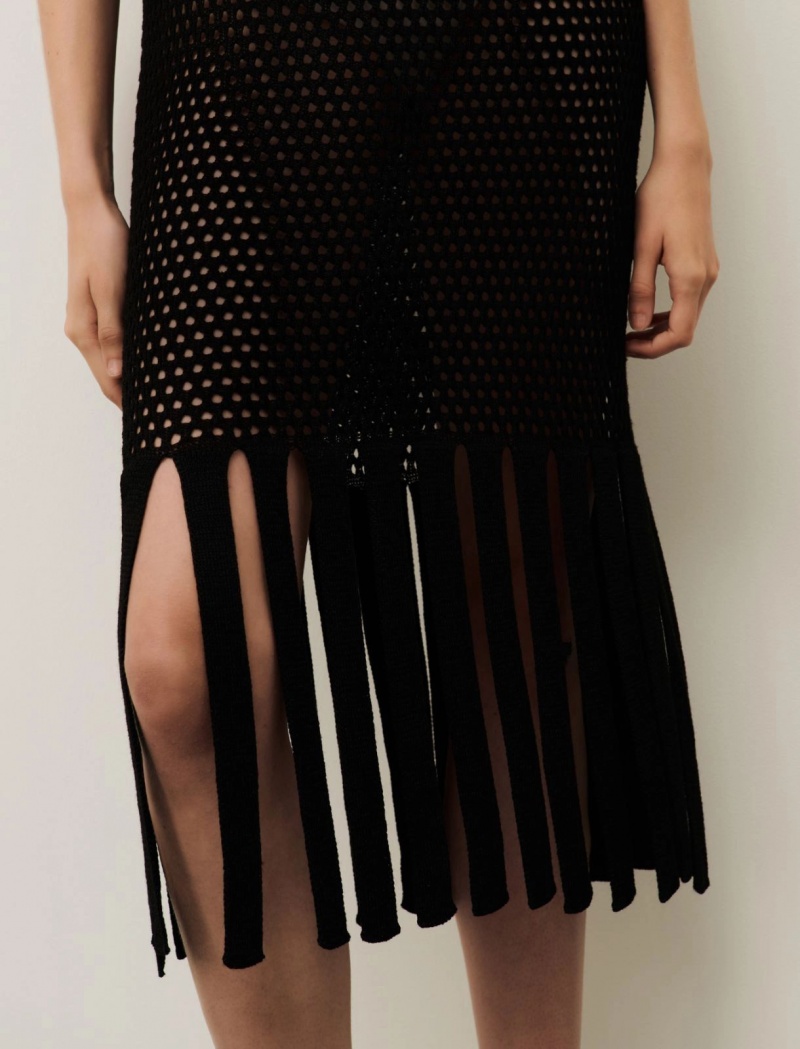 Sukienka Damskie Marella Knit With Sheath Czarne | Polska 521749-ICB