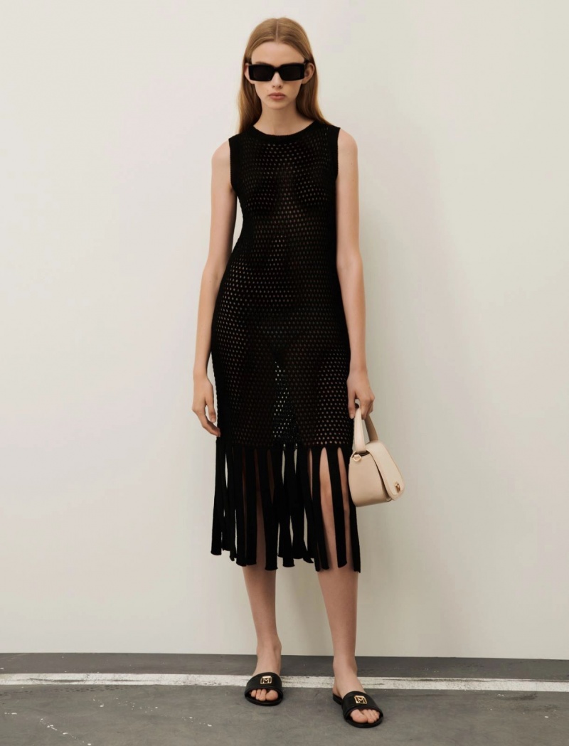 Sukienka Damskie Marella Knit With Sheath Czarne | Polska 521749-ICB